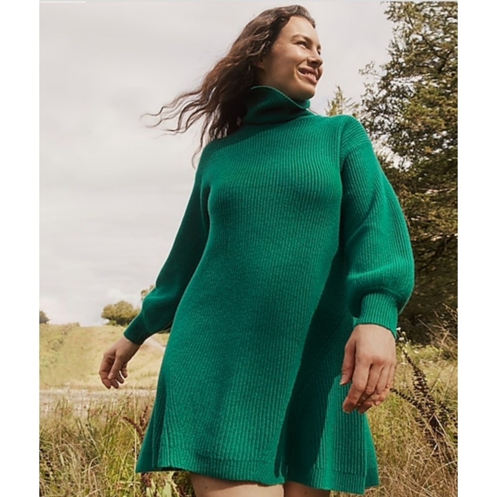 1. J. Crew Recycled-cashmere and wool turtleneck sweater-dress